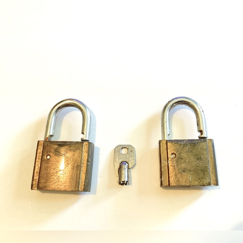 2 vintage ACE padlocks with tubular key